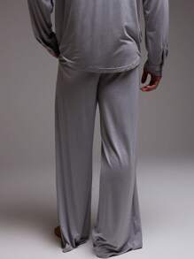 Musero 男士抽绳松紧腰柔软触感直筒裤 - 淺灰色 - 查看 4