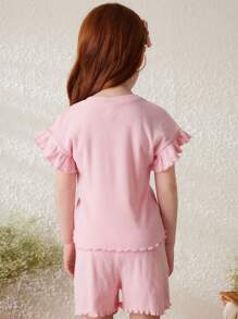 Blossori Conjunto elegante de punto rosa para niñas, para primavera/verano