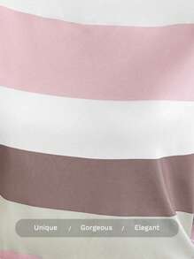 SHEIN LUNE 秋季粉紅條紋休閒鄉村音樂會女式緊身衣