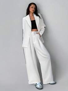 Aloruh Striped Lapel Single Breasted Suit Jacket, Suitable For Casual Wear In Spring And Autumn