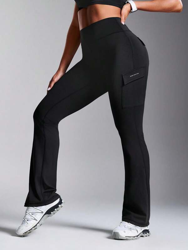 Leggings de yoga moulants à taille haute avec imprimé lettres pour les activités quotidiennes, la fitness et les activités de plein air