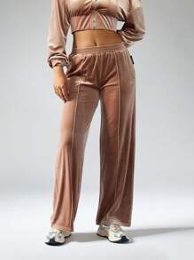 Missguided x Playboy X Velvet Rhinestone Sweatpants Joggers Loungewear Athletic Pants Soft Plush Cozy Fall Winter Tracksuit Bottoms Athleisure Workout