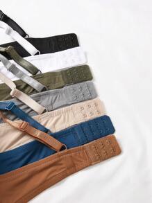 Conjunto de 7 piezas de sostenes con varillas cómodos y de un solo color para mujer - Multicolor - Ver 6