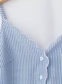 Rusticease Top de camisola a rayas para mujer, minimalista y de moda, adecuado para el verano