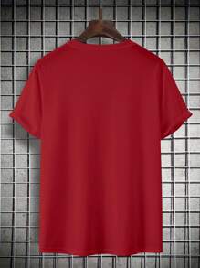 Manfinity Homme Men's Casual Minimalist Slogan Print Short Sleeve T-Shirt