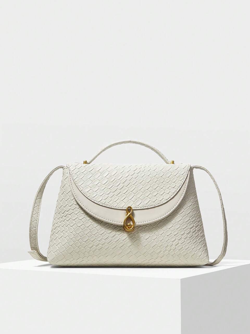 MOTF EMBOSSED FLAP TOP HANDLE BAG