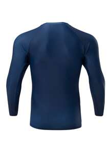 Manfinity Swimmode 男式字母印花插肩袖长袖冲浪 T 恤