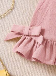 Babymeisje Zomer Schattig Effen Kleur Ruffle Trim Camisole En Lange Broek Set