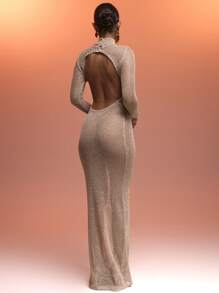 MUSERA Áo ren dài tay cổ tròn buộc dây, ôm sát, gợi cảm kiểu Ibiza, phù hợp cho kỳ nghỉ xuân hè, phong cách miền Tây, cao bồi, boho, hippie, bohemian, lễ hội, đêm hội, ngày lễ. - Vàng - Xem 3