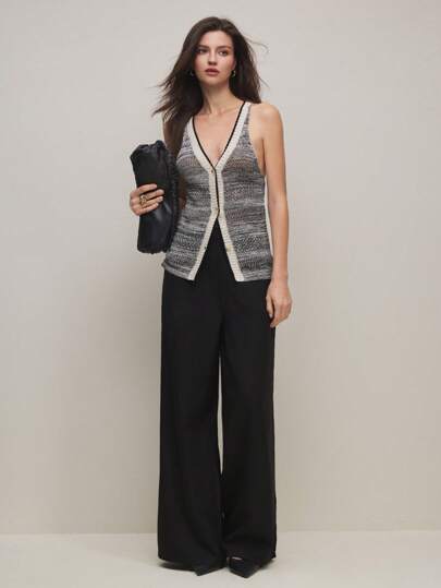 BizChic Colete de malha com decote em V e tie-dye da moda feminina