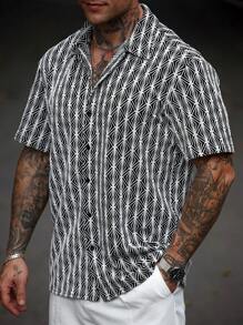Manfinity RSRT Camisa casual de manga corta para hombres, de moda para el verano