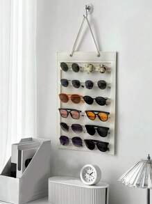 1pc Wall Mounted Foldable Jewelry Organizer Bag For Hair Clips, Ties, Headbands And Accessories Storage, Sunglasses Storage,Gift For Valentine's Day(S/M/L) - Beige - View 3