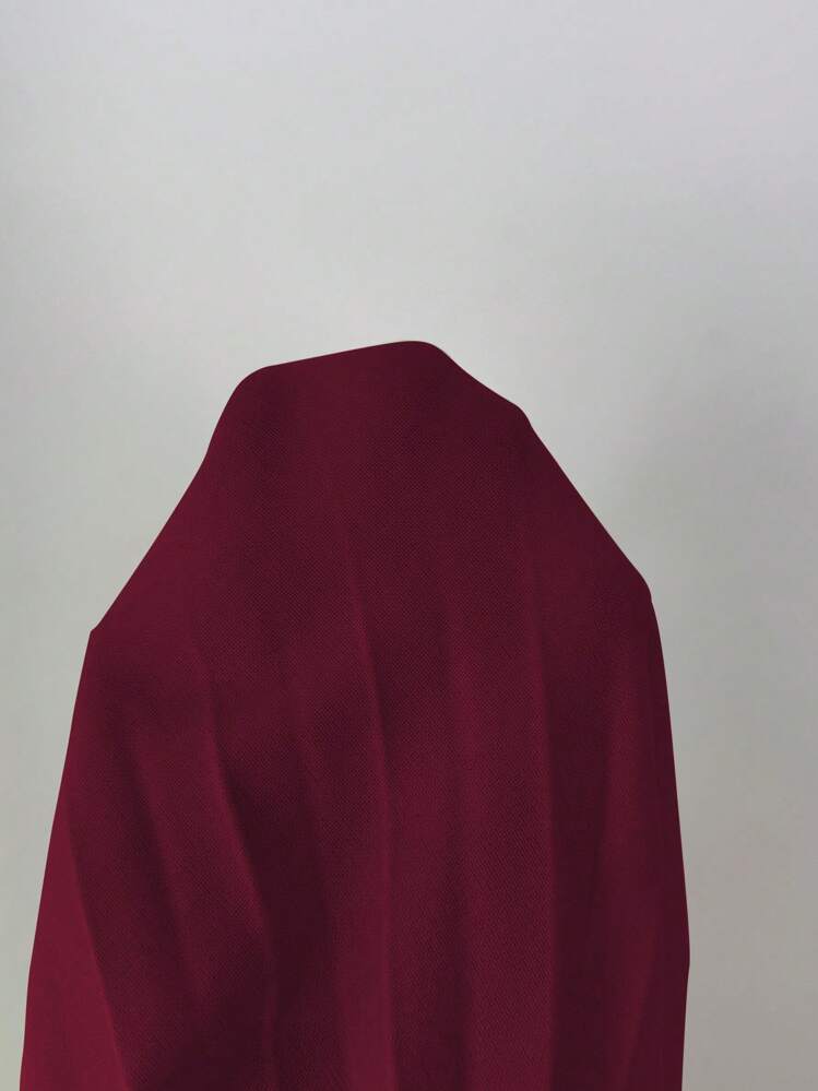 SHEIN Elenzya Vestido Elegante e Romântico Amarelo para Mulheres, Decote Redondo, Tecido Pregueado, Recortes na Cintura, Modelo A-Line - Vinho - Visão 5