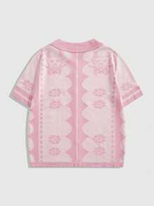 ROMWE MEN Street Life Men's Color Block Jacquard Knit Sweater, Vacation