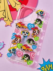 THE POWERPUFF GIRLS X SHEIN Cute Cartoon Print Transparent Anti-Drop Phone Case,Compatible With IPhone ,Y2K - Clear - View 6