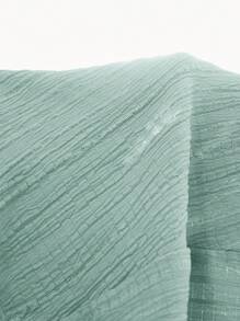 SHEIN Clasi Bộ 2 món: Áo ba lỗ họa tiết màu trơn cộng với váy xếp lớp - Màu xanh Bạc hà - Xem 7