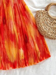 Soleia Women's Summer Beach Vacation Tie-Dye A-Line Flowy Halter Mini Dress, Sexy And Cute For Lunch, Party, Date, Valentine's Day,Sun Dress - Multicolor - View 4