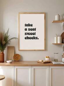 1 件无框趣味印刷墙面艺术装饰、幽默艺术品、休闲文字设计帆布印刷墙画、时尚名言海报、积极谚语画、励志短语家居装饰、海报、房间美学、理想礼物，适用于客厅、卧室、浴室、咖啡厅、无框