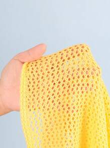 SHEIN Swim Mod 女士迷人花卉钩编披肩/罩衫，搭配裙子 - 彩色 - 查看 7