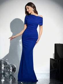 Coutiva 女士针织串珠装饰束腰正式派对礼服、婚礼宾客礼服、晚礼服、长袍