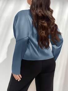 Firerie Große Größen Lässiges, elegantes Hemd mit Schleifendesign für Damen, geeignet für den Alltag, Herbst/Winter