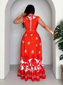 Slaydiva Slayr Plus Size Holiday & Elegant & Sexy Koszula kołnierzyk Bez rękawów Dopasowana góra i Spódnica Bodycon Spódnica Wiosenna/Lato
