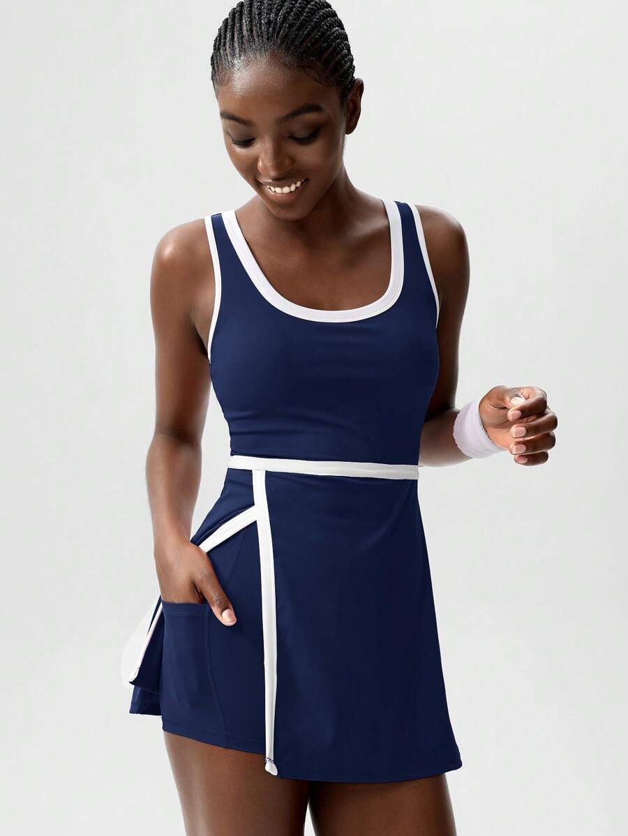 VARSITIE 简约时尚撞色边缘女式运动连衣裙