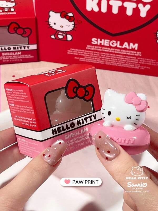 Hello Kitty｜SHEGLAM Balsamo Multiuso True Love Dewy-Impronta Di Zampa Laurea Compleanno Vacanza Estate Autunno Y2K Elegante Moda Donne Trucco Cosmetico Festa Spiaggia Viaggio Campeggio All'Aperto Scuola Campus Gita Festival Decorazione Regalo Presente Rosa Ragazza Cosplay Migliore Colore Fascino Atmosfera