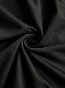 SHEIN Privé 女士优雅新款蕾丝露肩拼色假日上衣 - 黑色 - 查看 4
