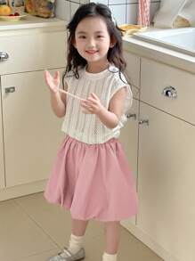 DAZY 2Pcs/Set Young Girl Casual Fall Outfits - Pink - View 1