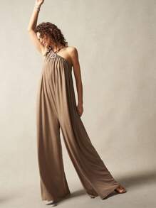 Bohemela BOHO Solid Color Knit Loose Asymmetrical Neck Women's Jumpsuit Women Summer Clothes Women Jumpsuits Casual Jumpsuits For Woman Women Jumpsuits