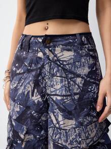 LYSMO Women's Heavy-Duty Leaf Pattern Cargo Shorts - Multicolor - View 8