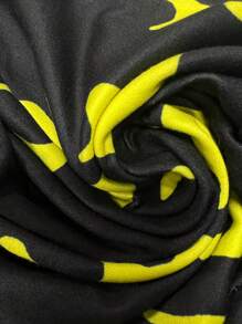 Women's Flame Print Square Collar Bodycon Mini Dress - Black - View 4