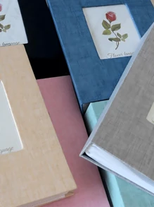 SHEIN Linen Cover Flowers Photo Album With Display Window: Modern Simplicity, Holds 200 Photos, Photo Frame Perfect For Family Memories And Gifts Easter Home Decor Wedding Decor