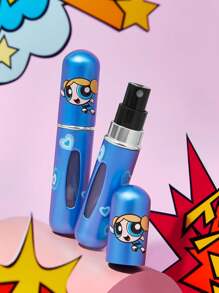 THE POWERPUFF GIRLS X SHEIN 1 chai xịt họa tiết bong bóng hoạt hình 5ml/0.2oz, có thể đổ đầy chất lỏng ở đáy, có thể dùng để đựng nước hoa, nước chăm sóc da và các sản phẩm dạng lỏng khác, thân máy nhỏ gọn dễ mang theo - Màu xanh lam - Xem 2