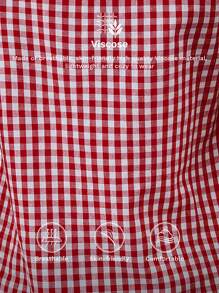 EMERY ROSE 夏季休闲简约白色短袖亚麻女士衬衫适合母亲节或工作 格子上衣格子上衣红白上衣女士红色上衣>休闲 - 紅白色 - 查看 8