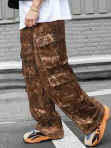 Manfinity EMRG Men's Casual Camouflage Print Cargo Pants - Multicolor - View 1