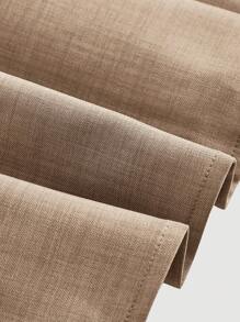 SHEIN MOD Women's Elegant Pleated Skirt With Crystal Decor, Party, New Years, Office, Work Skirt, New Years Women , New Years Eve Attire, Business Casual Woman, Old Money Style, Academia, Sparkly Skirt, Work Clothes Women, Valentine Clothes Women - Khaki - View 3