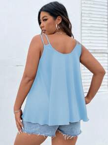 EMERY ROSE Plus Size Women Solid Color Wide Strap Loose Casual Camisole