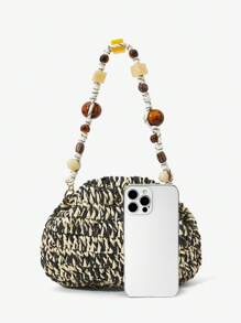 Maija Women Simple Casual Handbag, Suitable For Daily Use - Black and White - View 6