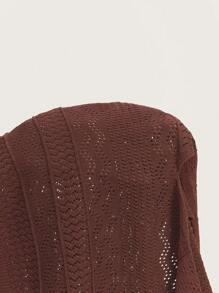 Nöista 女式吊带针织双金属扣节日服装 - 棕色 - 查看 7