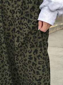 FRIFUL 女士休闲豹纹阔腿裤