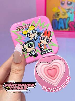 The Powerpuff Girls X SHEGLAM Rubor En Polvo Tough Love Shimmer Blush-Utonium, Rubor En Polvo Suave Para Halloween, Pigmento Natural, No Graso, Difuminable, Maquillaje Facial Rare Marca Belleza Maquillaje CosméTico Para Mujeres NiñAs Perfecto Para OtoñO Invierno Ideal Para Y2K Elegante Moda Adecuado Para CumpleañOs Presente Fiesta Listo Mejor Color