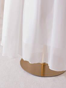 SHEIN Young Girls' White Pearl & Chiffon Patchwork Knit Slip Dress Wedding Guest Dress Kids Teens Dresses Girls - White - View 7