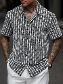 Manfinity RSRT Camisa casual de manga corta para hombres, de moda para el verano