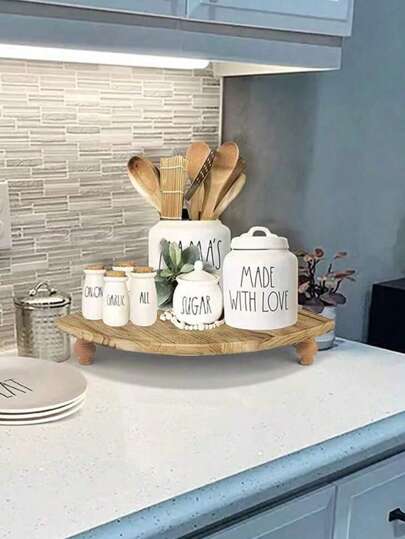 1pc Antique Wooden Corner Shelf, Used As Display Rack On Kitchen, Coffee Bar, Farmhouse Decoration, Bathroom, Restaurant To Display Or Store Small Items