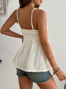 SHEIN 孕妇时尚褶皱设计纯色蕾丝吊带背心