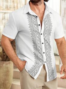 Manfinity Homme Short Sleeve Casual Shirt, Suitable For Summer - Multicolor - View 3