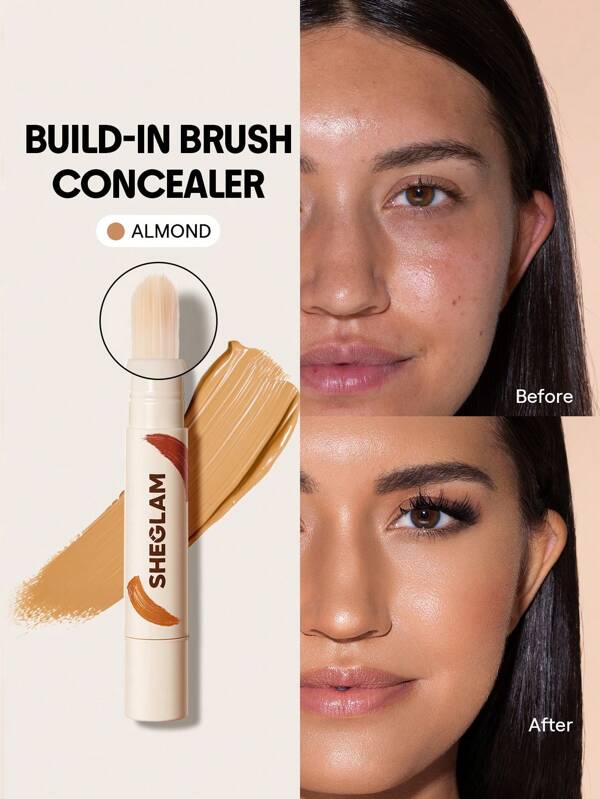 SHEGLAM Perfect Skin High Coverage Concealer-Almond 20 Shades Liquid Concealer Brush Moisturizing Weightless All-Day Hydrate Concealer Makeup Concealer Graduation Birthday Holiday Summer Fall Autumn Y2K Fancy Fashion Women Makeup Cosmetic Party Beach Travel Camping Outdoors School Campus Trip Festivals Decor Gift Present Rose Girl Cosplay Best Color Charm Vibe