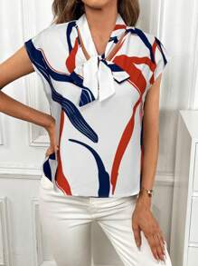 SHEIN Privé 女士短袖休闲简约衬衫，适合夏季